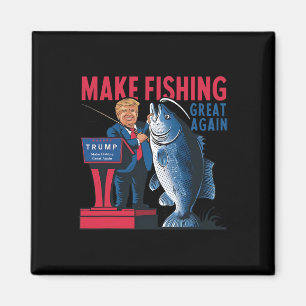 Funny Make Fishing Great Again Trump Fisherman Ang Magnet