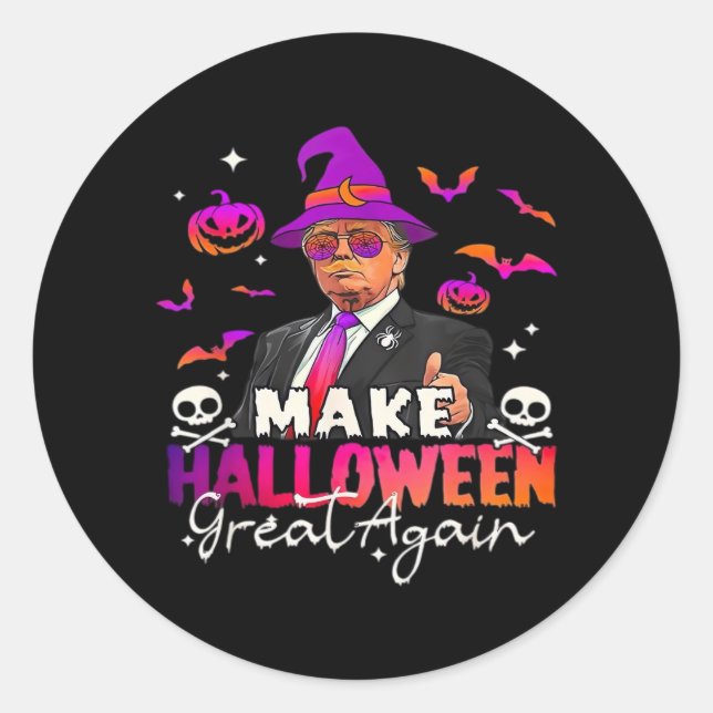 Funny  Make Halloween Great Again Classic Round Sticker (Front)