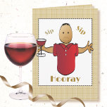 Funny Male Cartoon Red Wine Ethnic Birthday Card<br><div class="desc">Let that special guy celebrating his birthday know that you are toasting him on his big day ...   Personalise it with his name</div>