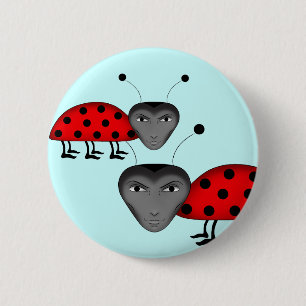 Funny male ladybugs 6 cm round badge