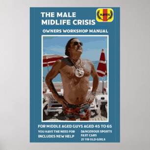 Funny Male Midlife Crisis Gifts Poster