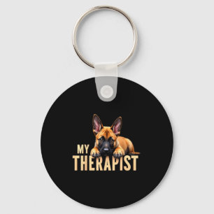 Funny Malinois Puppy My Therast Belgian Shepherd D Key Ring
