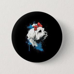 Funny maltese design for dog lovers mother's day 6 cm round badge