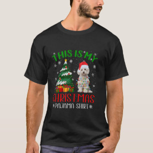 Funny Maltese Dog Christmas Lights Xmas Pajama Tee