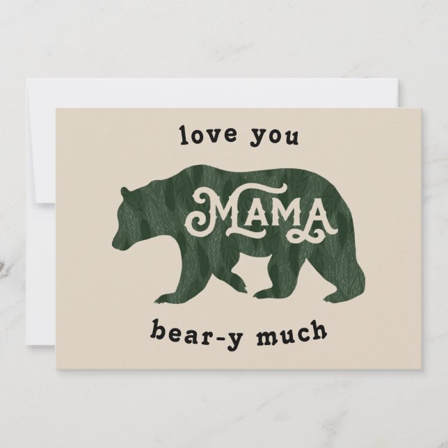 Funny Mama Bear Mother's Day Holiday Card (Front)