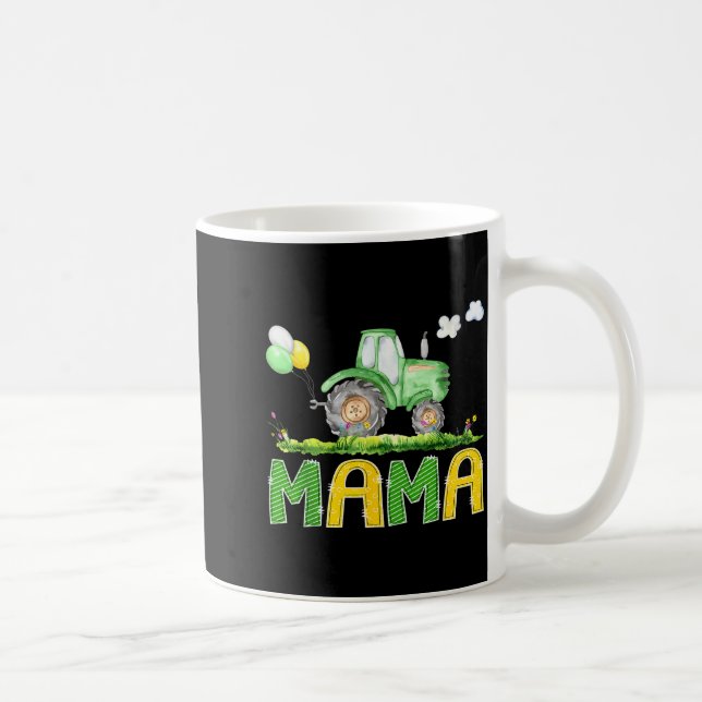 Funny Mama Birthday Boy Tractor Farm Truck Matchin Coffee Mug (Right)