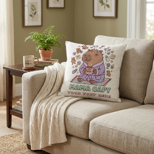 Funny Mama Capy Mother's Day Tired Mom Gift Cushion