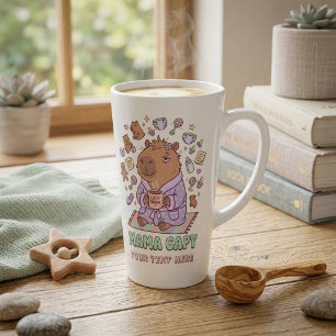 Funny Mama Capy Mother's Day Tired Mum Gift Latte Mug