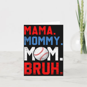 Funny mama mummy mum bruh baseball mum mothers day card