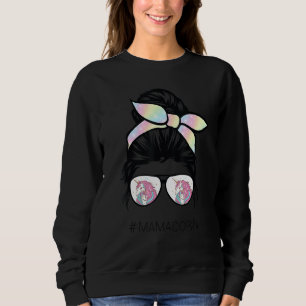 Funny Mamacorn Unicorn Costume Mum Messy Hair Bun Sweatshirt
