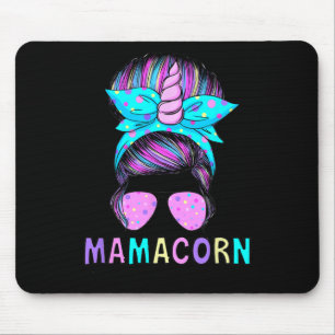 Funny Mamacorn Unicorn Messy Bun Mum Mother's Day Mouse Pad