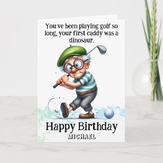 *~*  Funny Man AP94  Oldest Golfer  Birthday Card (Front)