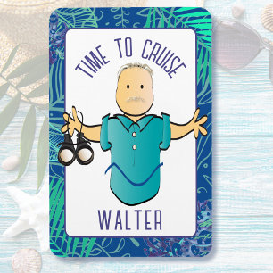 Funny Man Binoculars Cartoon for Him Cruise Door Magnet