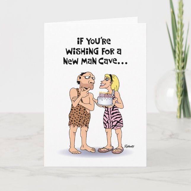Funny Man Cave Birthday Card (Front)