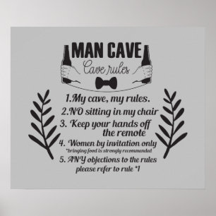 Funny Man cave Home bar word art Poster