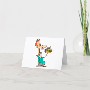 Funny Man Eating A Sandwich Thank You Card