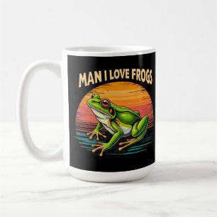 Funny Man I Love Frogs Retro Frog Lovers Cute  Coffee Mug