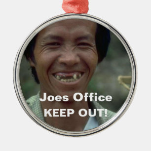 Funny Man Missing Teeth Keep Out Door Hanger Ornam Metal Tree Decoration
