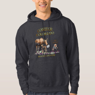 Funny Man Running from Mama and Baby Moose T-Shirt Hoodie