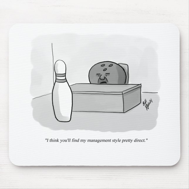 Funny Management and Leadership Cartoon Humour Mouse Pad (Front)
