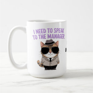 Funny Manager Cat Humour Illustration Coffee Mug