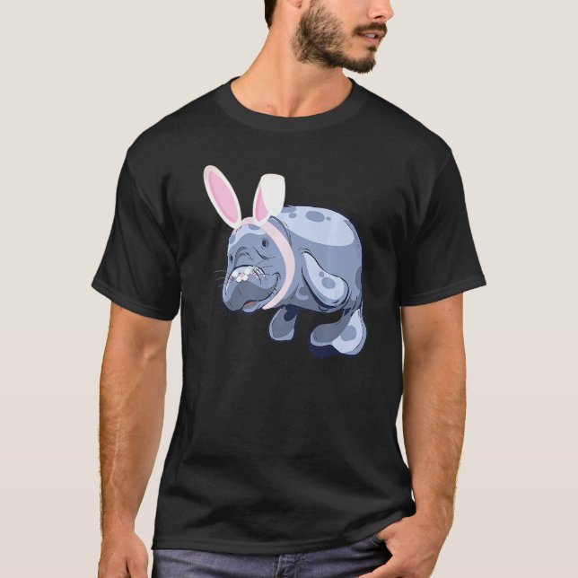 Funny Manatee Easter Bunny T-Shirt (Front)