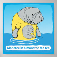 Funny Manatee in a Tea Tee
