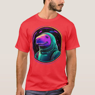 Funny Manatee in Space Cosmic Sea Cow Astronaut An T-Shirt