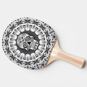 funny Mandala Skull Ping Pong Paddle