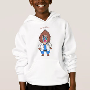 Funny mandrill doctor cartoon illustration