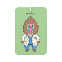 Funny mandrill doctor cartoon illustration
