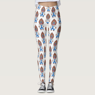Funny mandrill doctor cartoon illustration leggings