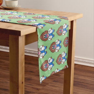 Funny mandrill doctor cartoon illustration short table runner