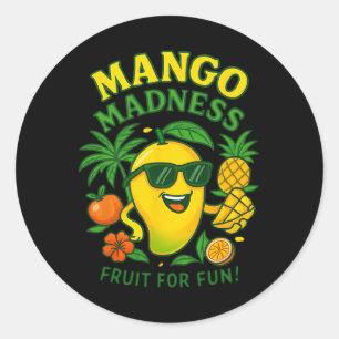 Funny Mango Fruit Mangoes Summer Vacation For Kids Classic Round Sticker
