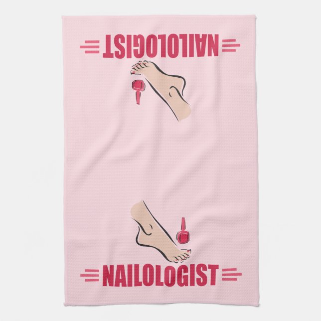 Funny Manicurists Tea Towel (Vertical)