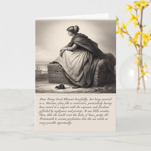 Funny Mansfield Park Jane Austen Card  (Yellow Flower)