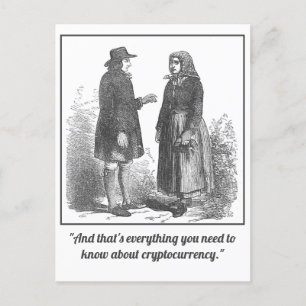 Funny Mansplaining Cryptocurrency Postcard
