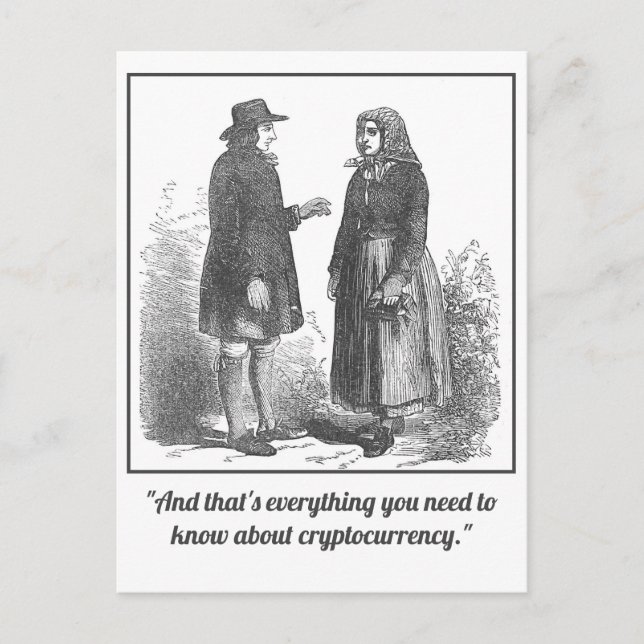 Funny Mansplaining Cryptocurrency Postcard (Front)