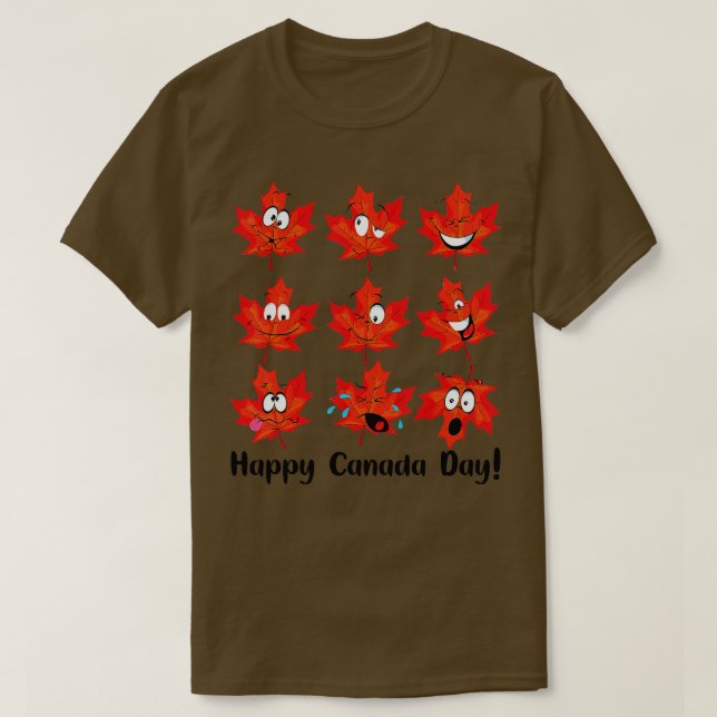 Funny Maple Leaf  Canadian Flag Happy Canada Day 2 T-Shirt (Design Front)