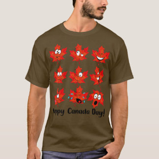 Funny Maple Leaf  Canadian Flag Happy Canada Day 2 T-Shirt