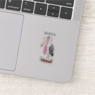 Funny marabou stork cartoon