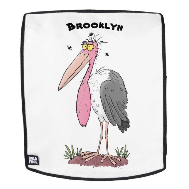 Funny marabou stork cartoon backpack (Removable Face)