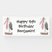 Funny marabou stork cartoon