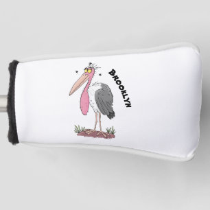 Funny marabou stork cartoon golf head cover