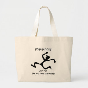 Funny marathon large tote bag
