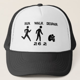 Funny Marathon Run. Walk. Despair. Minimalist Trucker Hat