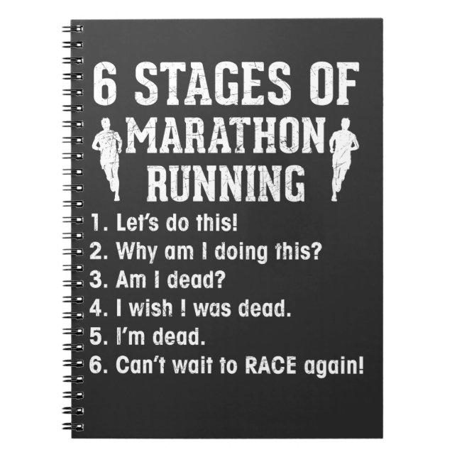 Funny Marathon Runner Quote Athlete Running Notebook (Front)