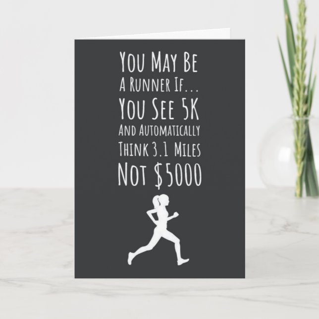Funny Marathon Running Cards Humour Fitness Runner (Front)