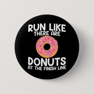 Funny Marathon Running Doughnut Half Marathon 6 Cm Round Badge