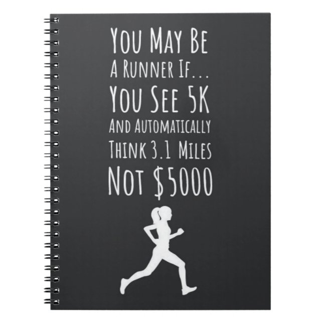 Funny Marathon Running Gifts Quote Saying Runner Notebook (Front)